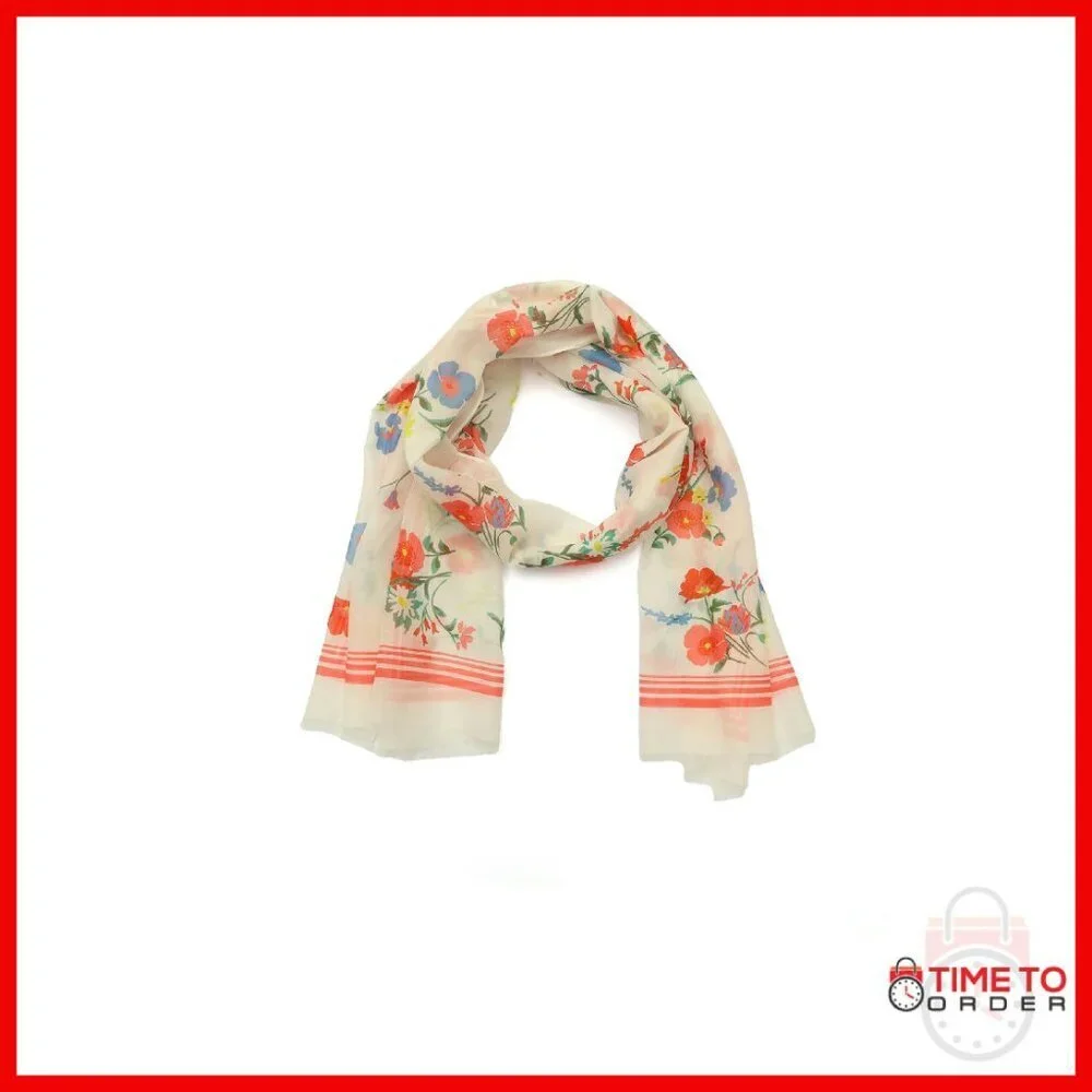 Oblong Scarf, 77% Cotton 23% Silk, Lightweight Fashion Accessory